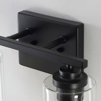 KAWOTI 2-Light Dimmable Bathroom Vanity Light with Clear Glass Shade