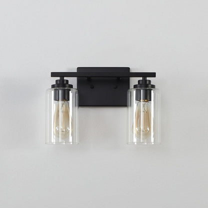 KAWOTI 2-Light Dimmable Bathroom Vanity Light with Clear Glass Shade