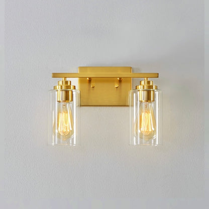 KAWOTI 2-Light Dimmable Bathroom Vanity Light with Clear Glass Shade