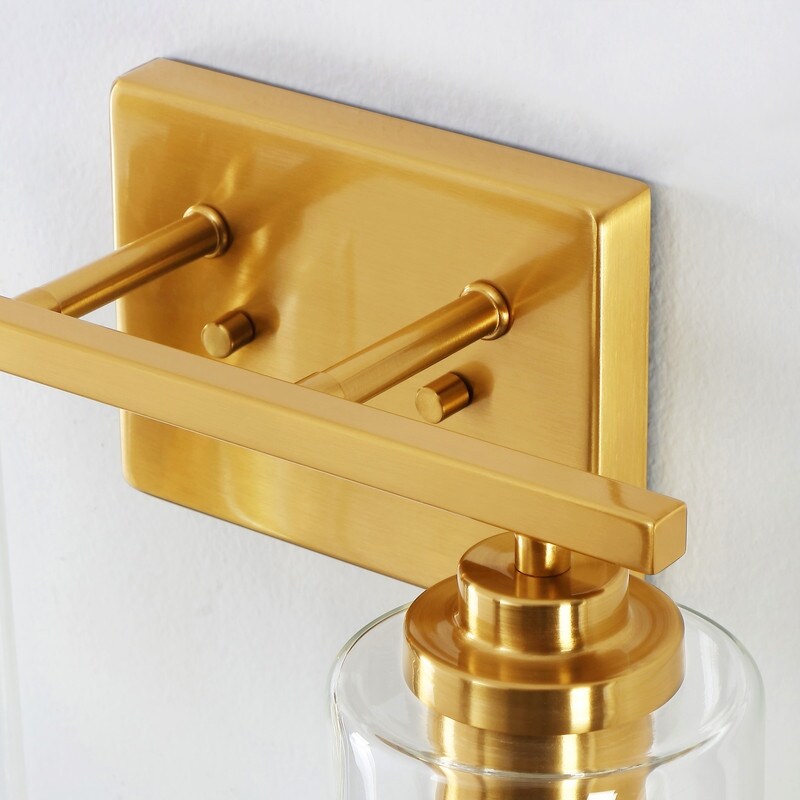 KAWOTI 2-Light Dimmable Bathroom Vanity Light with Clear Glass Shade