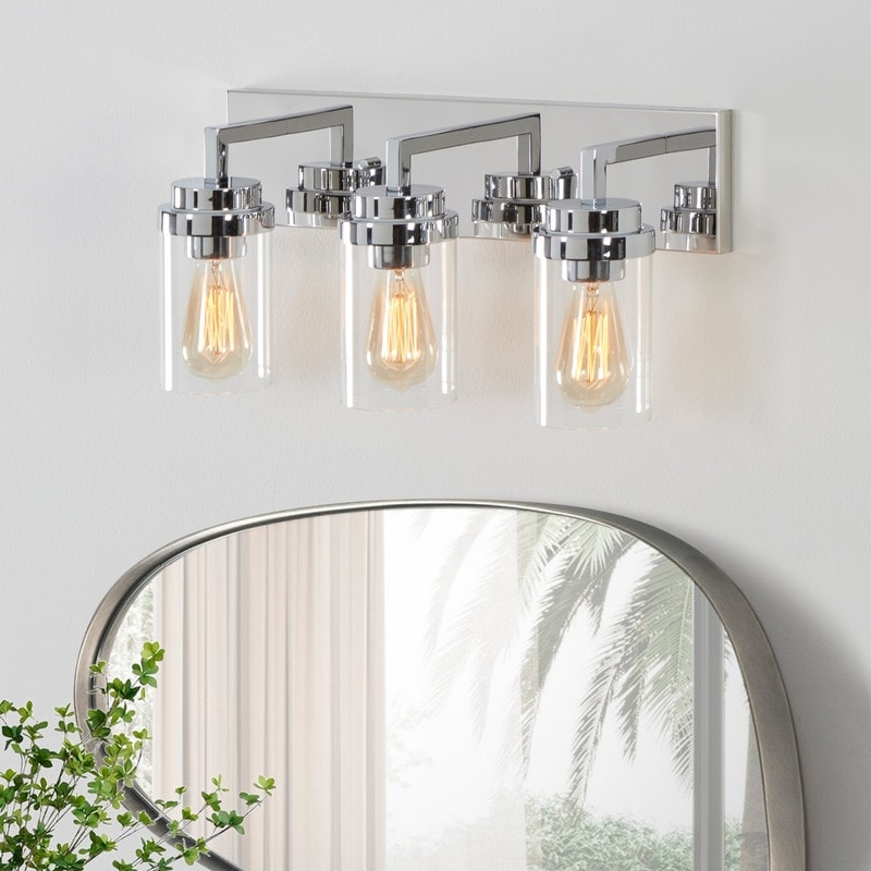 KAWOTI 3 Light Bathroom Vanity Light with Clear Glass Shade