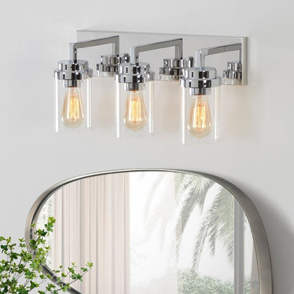 KAWOTI 3 Light Bathroom Vanity Light with Clear Glass Shade