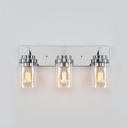 KAWOTI 3 Light Bathroom Vanity Light with Clear Glass Shade