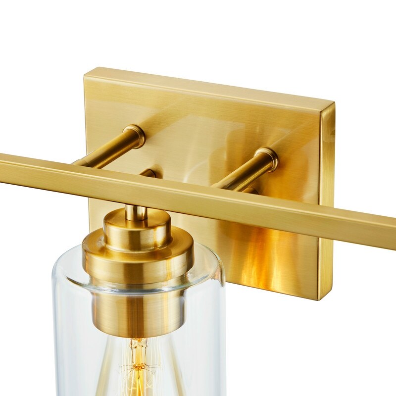 KAWOTI 3 Light Bathroom Vanity Light with Clear Glass Shade