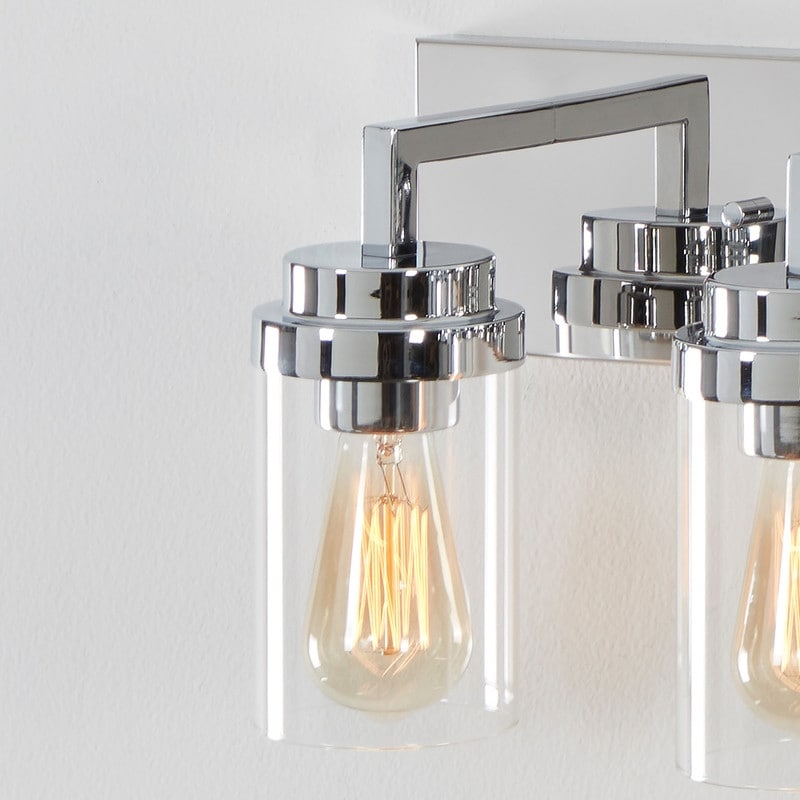 KAWOTI 3 Light Bathroom Vanity Light with Clear Glass Shade