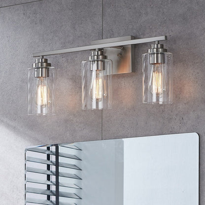 KAWOTI 3 Light Bathroom Vanity Light with Clear Glass Shade