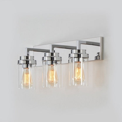 KAWOTI 3 Light Bathroom Vanity Light with Clear Glass Shade