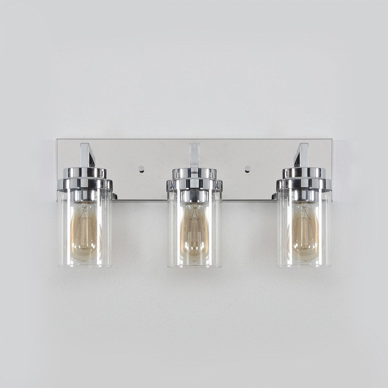 KAWOTI 3 Light Bathroom Vanity Light with Clear Glass Shade