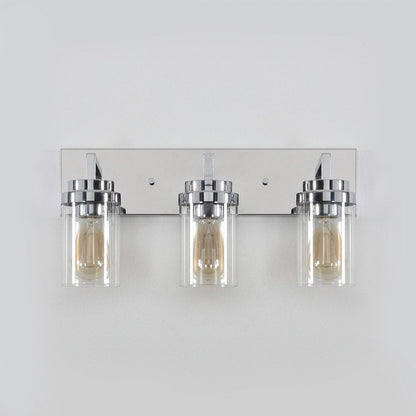 KAWOTI 3 Light Bathroom Vanity Light with Clear Glass Shade