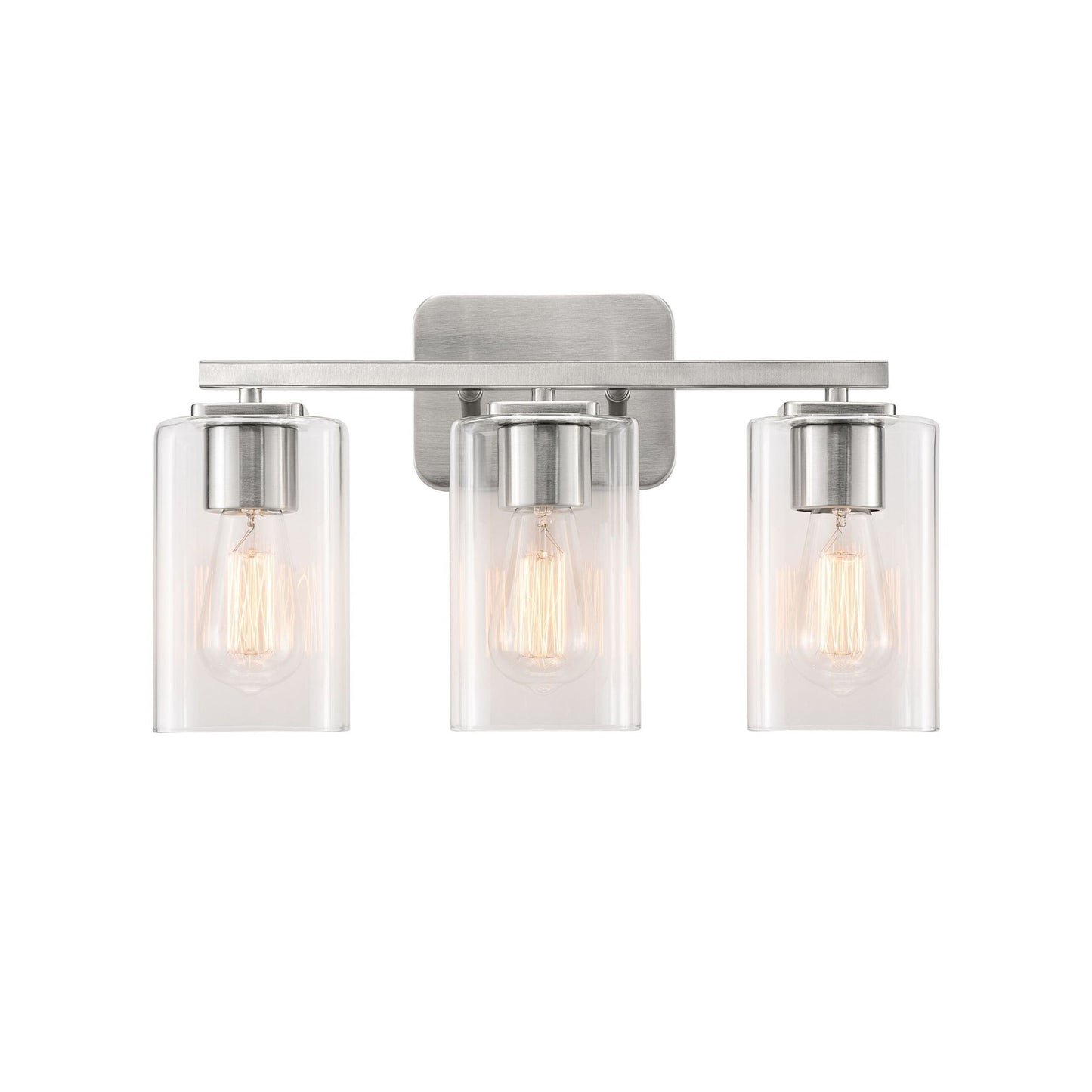 KAWOTI 3 Light Bathroom Vanity Light with rectangular Glass Shade