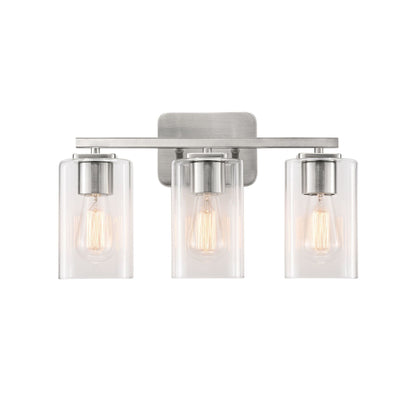 KAWOTI 3 Light Bathroom Vanity Light with rectangular Glass Shade