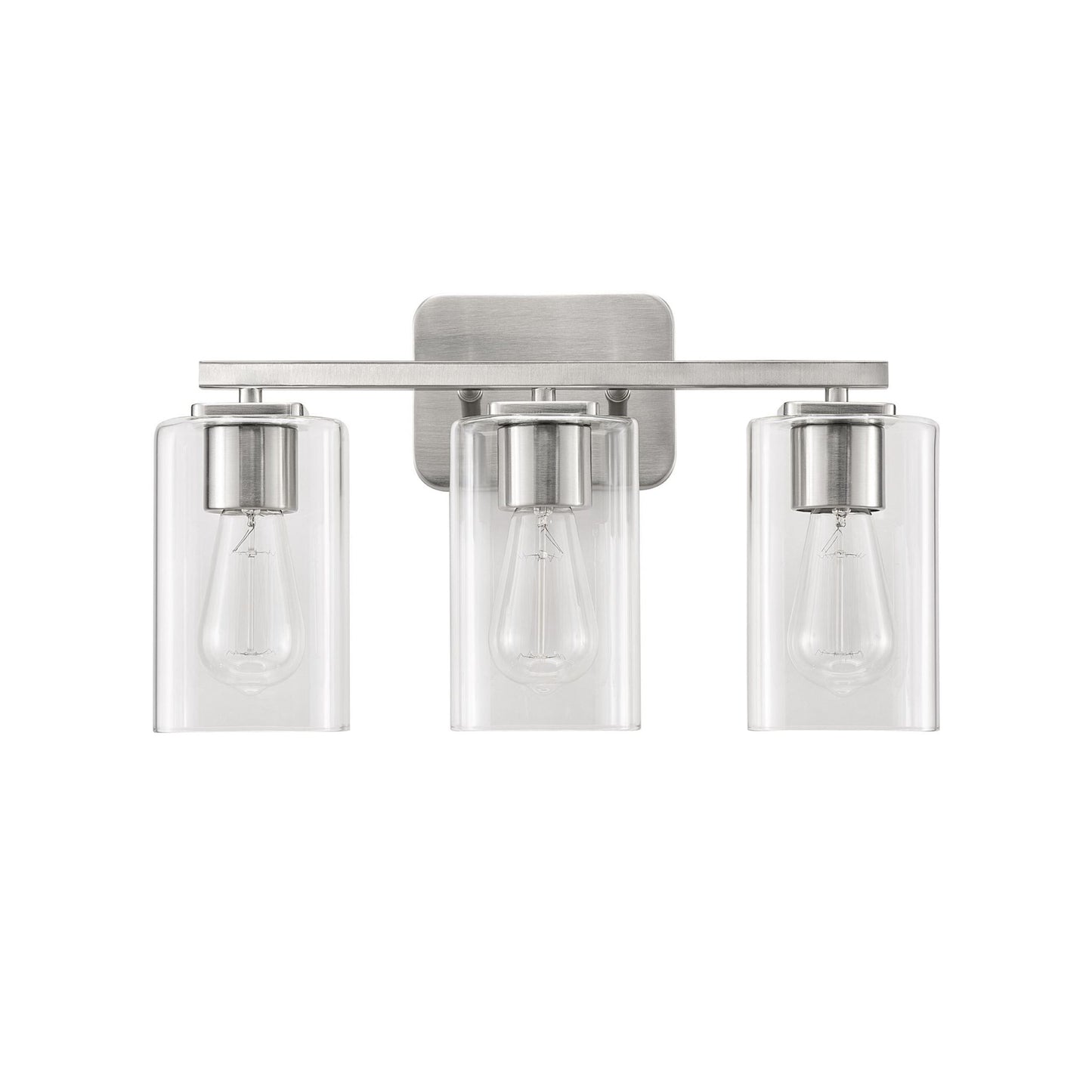 KAWOTI 3 Light Bathroom Vanity Light with rectangular Glass Shade