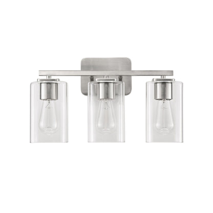 KAWOTI 3 Light Bathroom Vanity Light with rectangular Glass Shade
