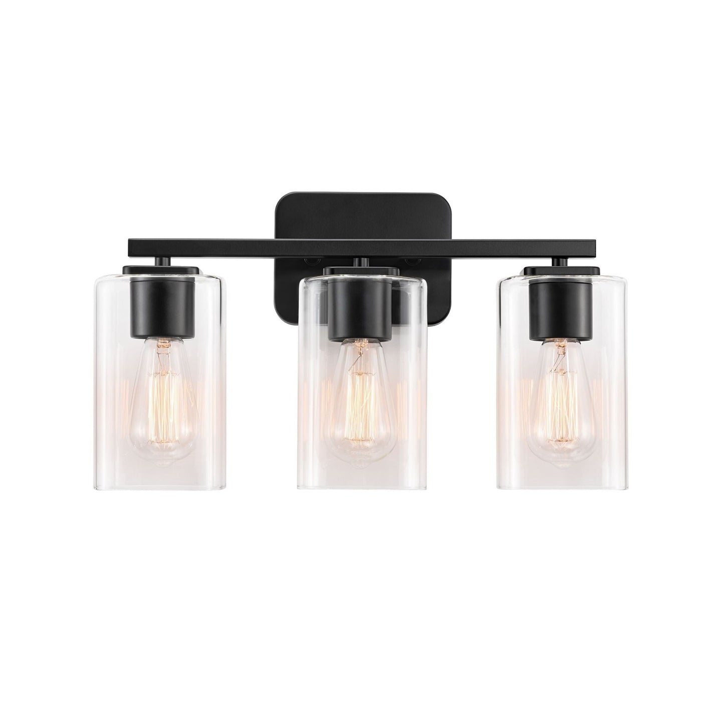 KAWOTI 3 Light Bathroom Vanity Light with rectangular Glass Shade