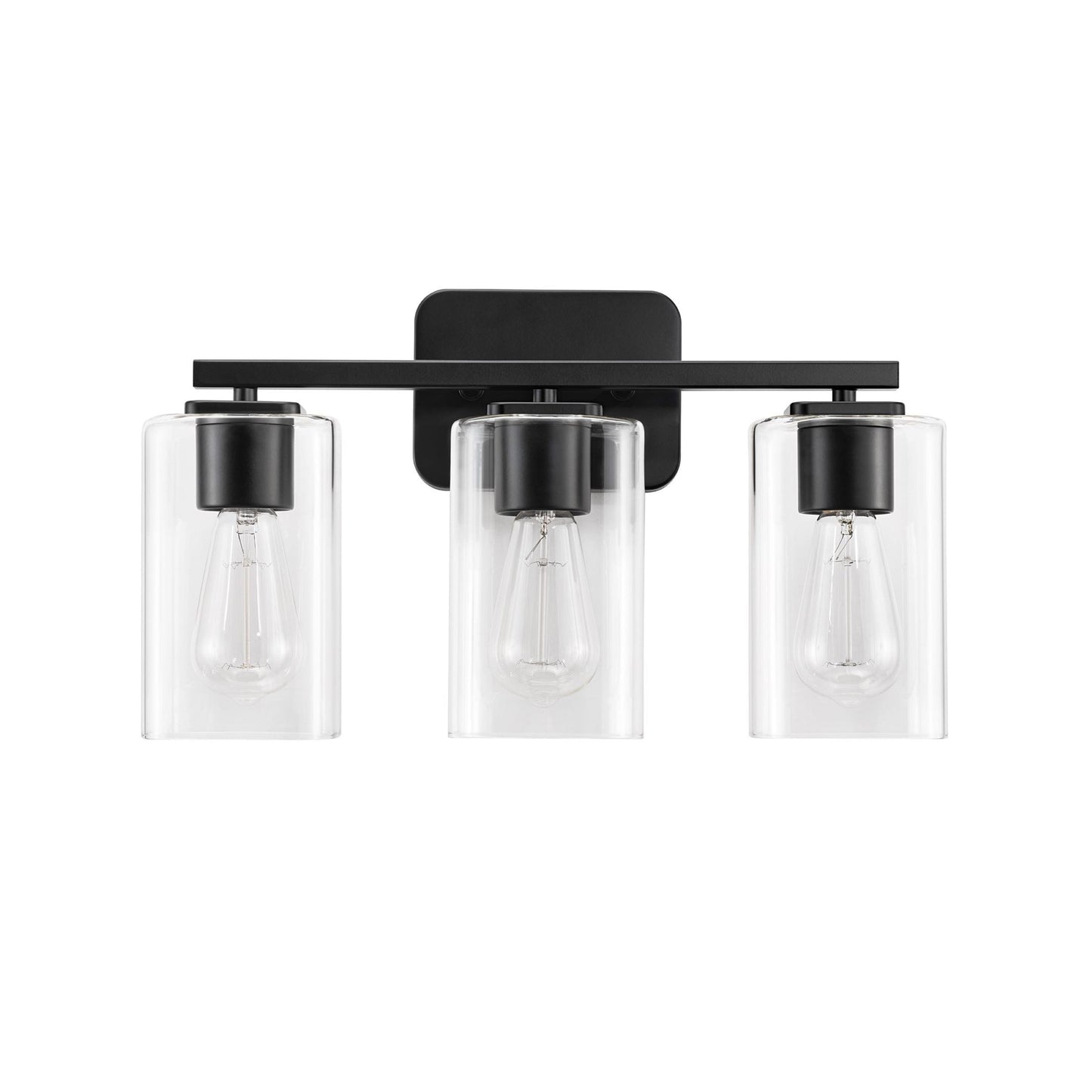 KAWOTI 3 Light Bathroom Vanity Light with rectangular Glass Shade