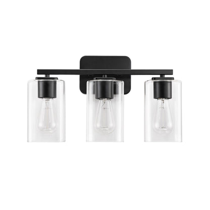 KAWOTI 3 Light Bathroom Vanity Light with rectangular Glass Shade