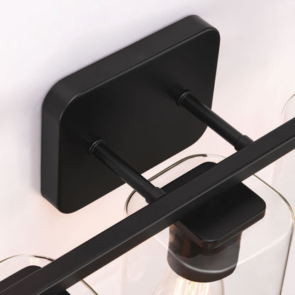 KAWOTI 3 Light Bathroom Vanity Light with rectangular Glass Shade