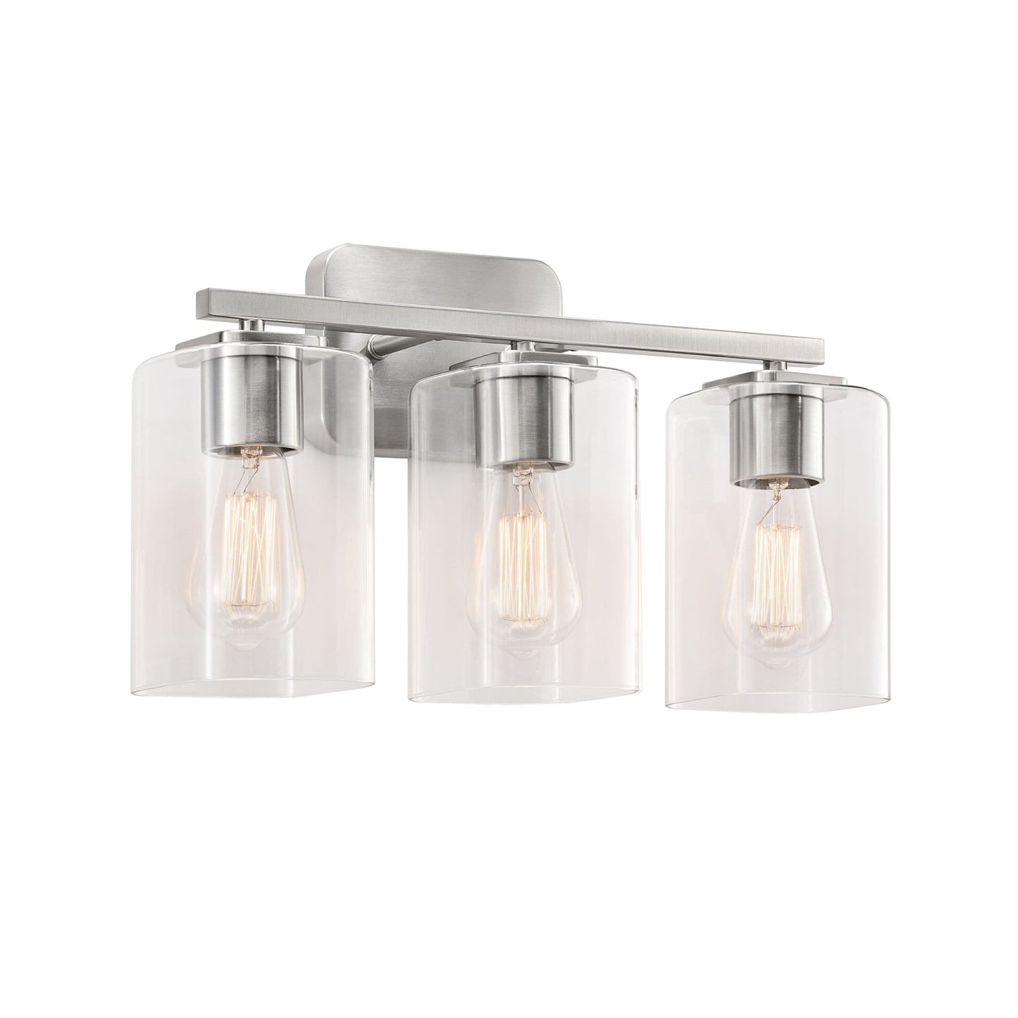 KAWOTI 3 Light Bathroom Vanity Light with rectangular Glass Shade