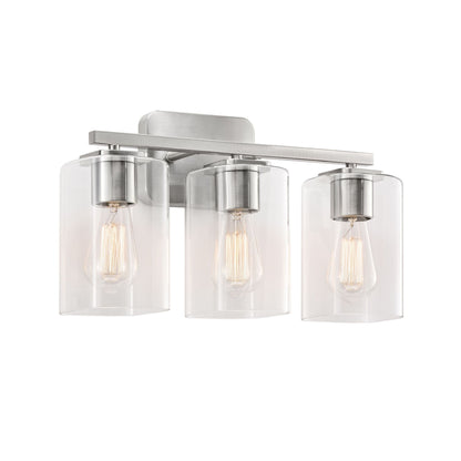 KAWOTI 3 Light Bathroom Vanity Light with rectangular Glass Shade