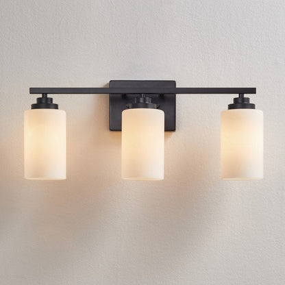 KAWOTI 3-Light Dimmable Bathroom Vanity Light with Frosted White Glass