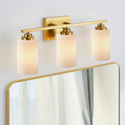 KAWOTI 3-Light Dimmable Bathroom Vanity Light with Frosted White Glass