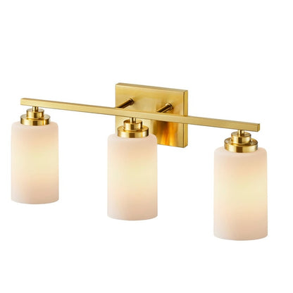 KAWOTI 3-Light Dimmable Bathroom Vanity Light with Frosted White Glass