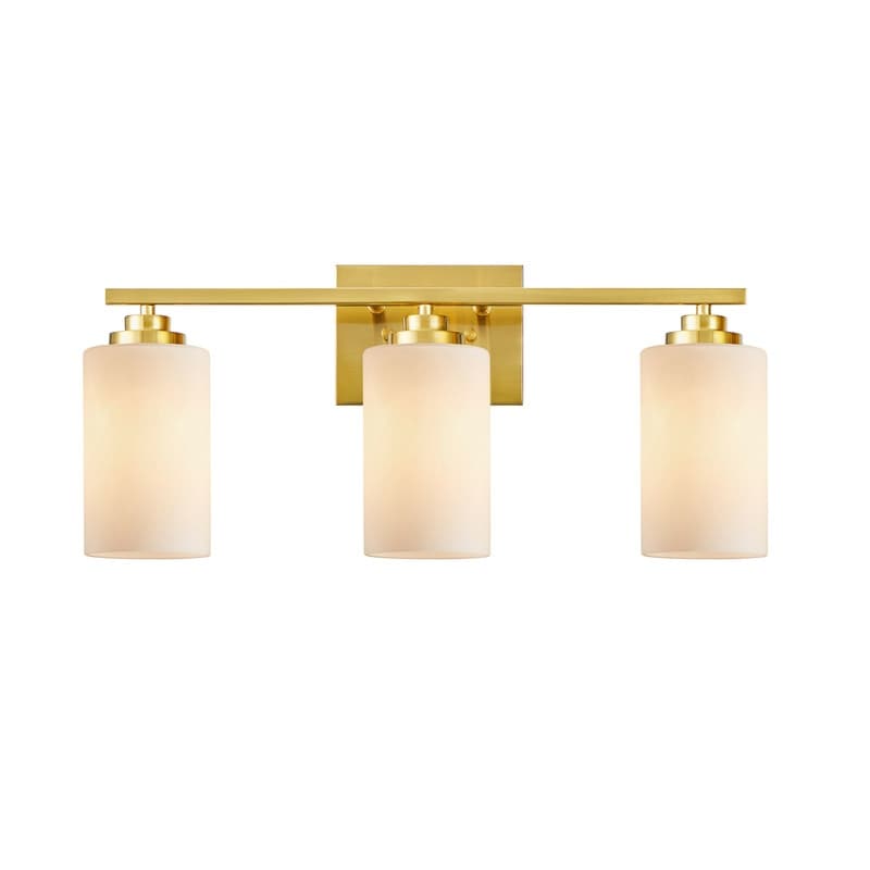 KAWOTI 3-Light Dimmable Bathroom Vanity Light with Frosted White Glass