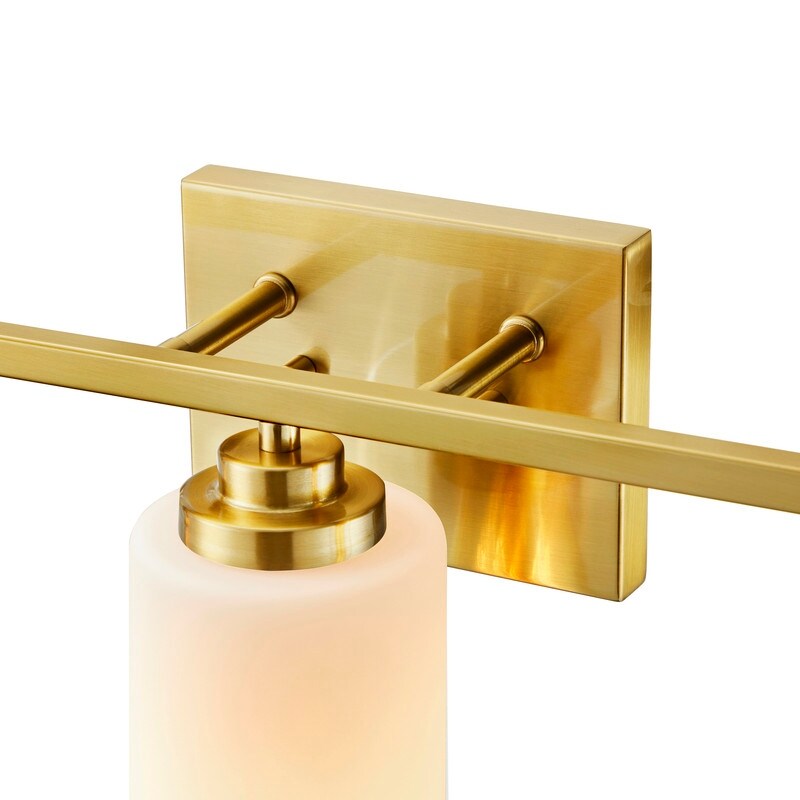 KAWOTI 3-Light Dimmable Bathroom Vanity Light with Frosted White Glass