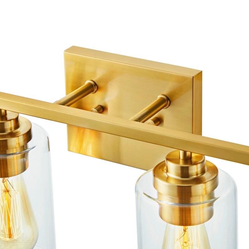 KAWOTI 4 Light Bathroom Vanity Light with Clear Glass Shade