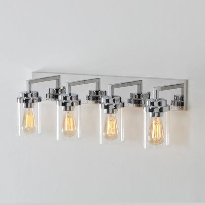 KAWOTI 4 Light Bathroom Vanity Light with Clear Glass Shade