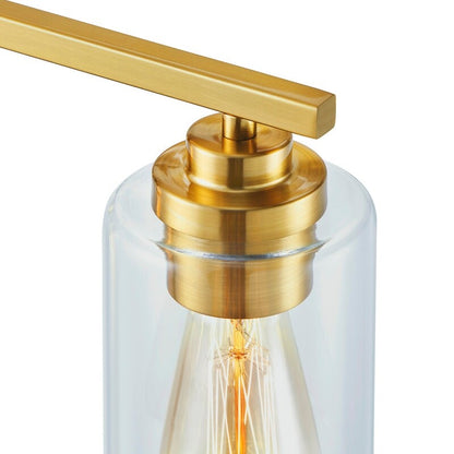 KAWOTI 4 Light Bathroom Vanity Light with Clear Glass Shade