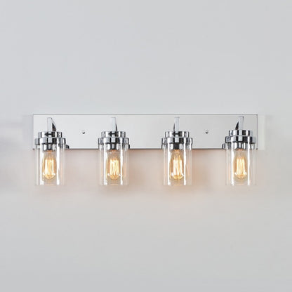 KAWOTI 4 Light Bathroom Vanity Light with Clear Glass Shade
