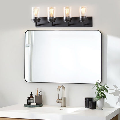 KAWOTI 4 Light Bathroom Vanity Light with Clear Glass Shade
