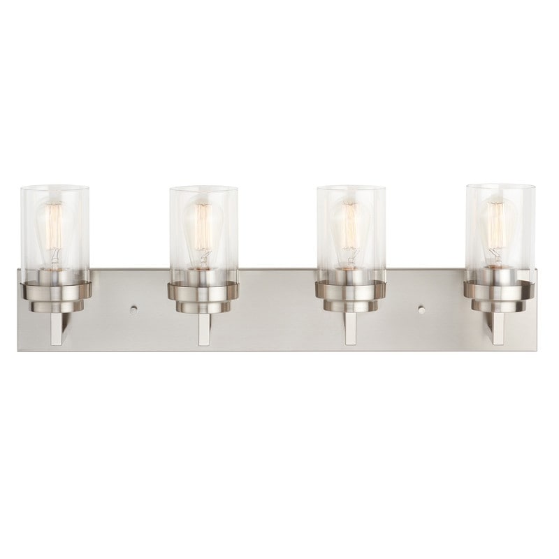 KAWOTI 4 Light Bathroom Vanity Light with Clear Glass Shade