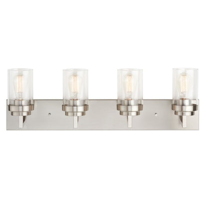 KAWOTI 4 Light Bathroom Vanity Light with Clear Glass Shade
