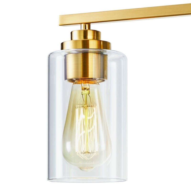 KAWOTI 4 Light Bathroom Vanity Light with Clear Glass Shade