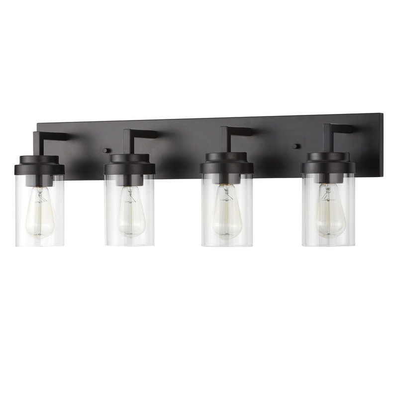 KAWOTI 4 Light Bathroom Vanity Light with Clear Glass Shade