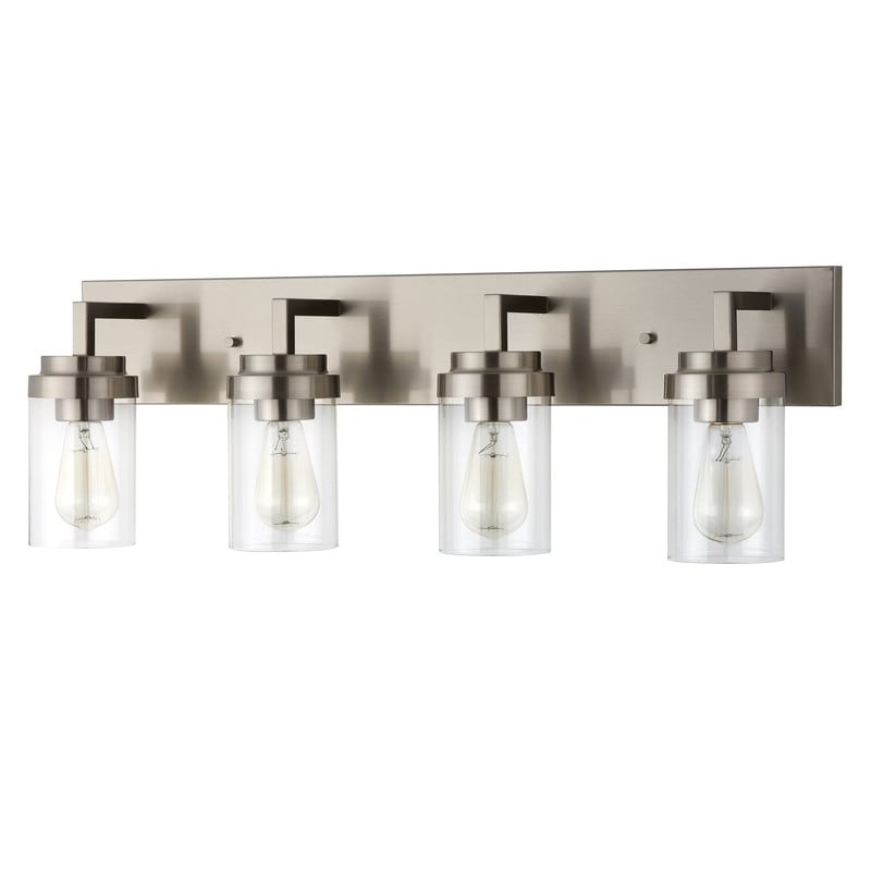 KAWOTI 4 Light Bathroom Vanity Light with Clear Glass Shade