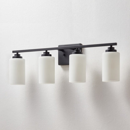 KAWOTI 4-Light Dimmable Bathroom Vanity Light with Frosted White Glass