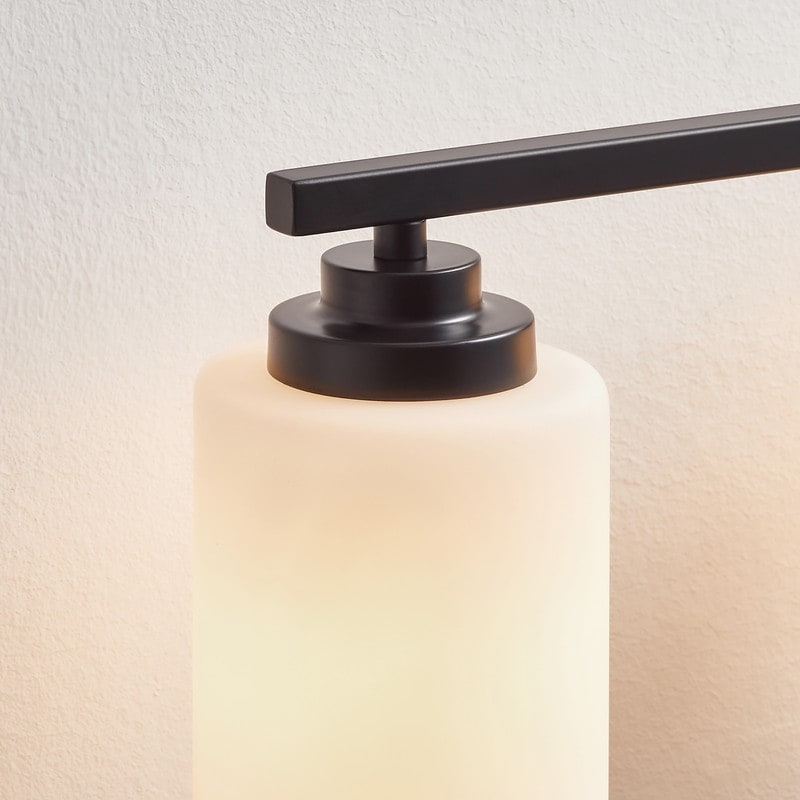 KAWOTI 4-Light Dimmable Bathroom Vanity Light with Frosted White Glass