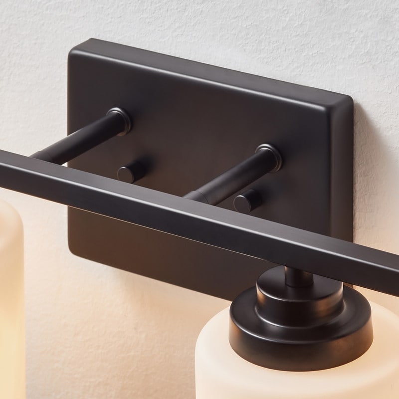 KAWOTI 4-Light Dimmable Bathroom Vanity Light with Frosted White Glass