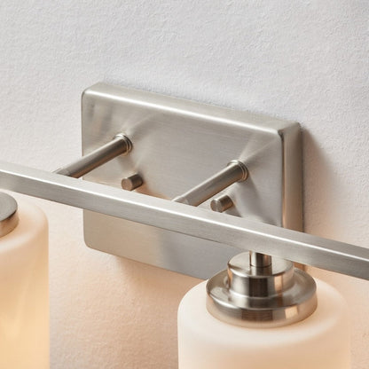 KAWOTI 4-Light Dimmable Bathroom Vanity Light with Frosted White Glass