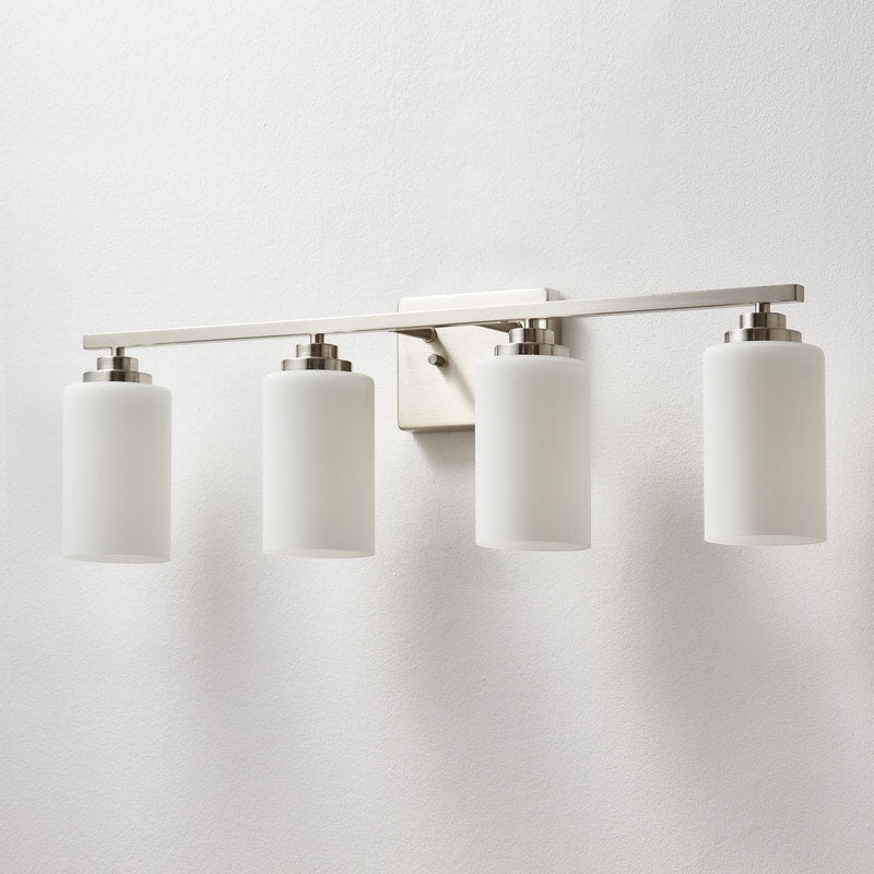 KAWOTI 4-Light Dimmable Bathroom Vanity Light with Frosted White Glass