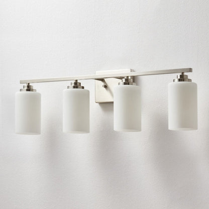 KAWOTI 4-Light Dimmable Bathroom Vanity Light with Frosted White Glass