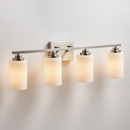 KAWOTI 4-Light Dimmable Bathroom Vanity Light with Frosted White Glass