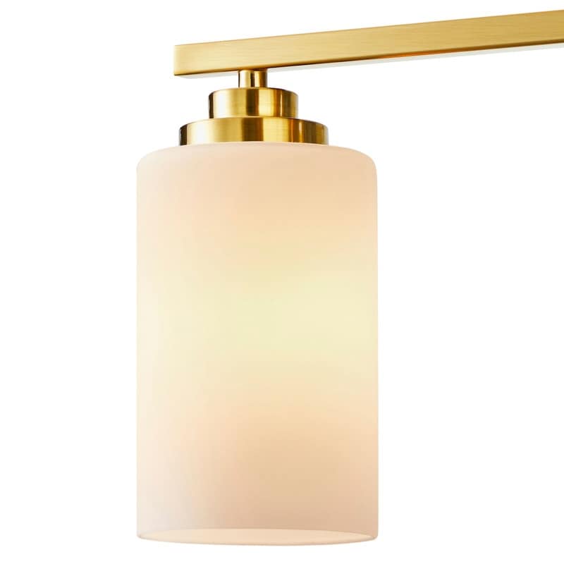 KAWOTI 4-Light Dimmable Bathroom Vanity Light with Frosted White Glass