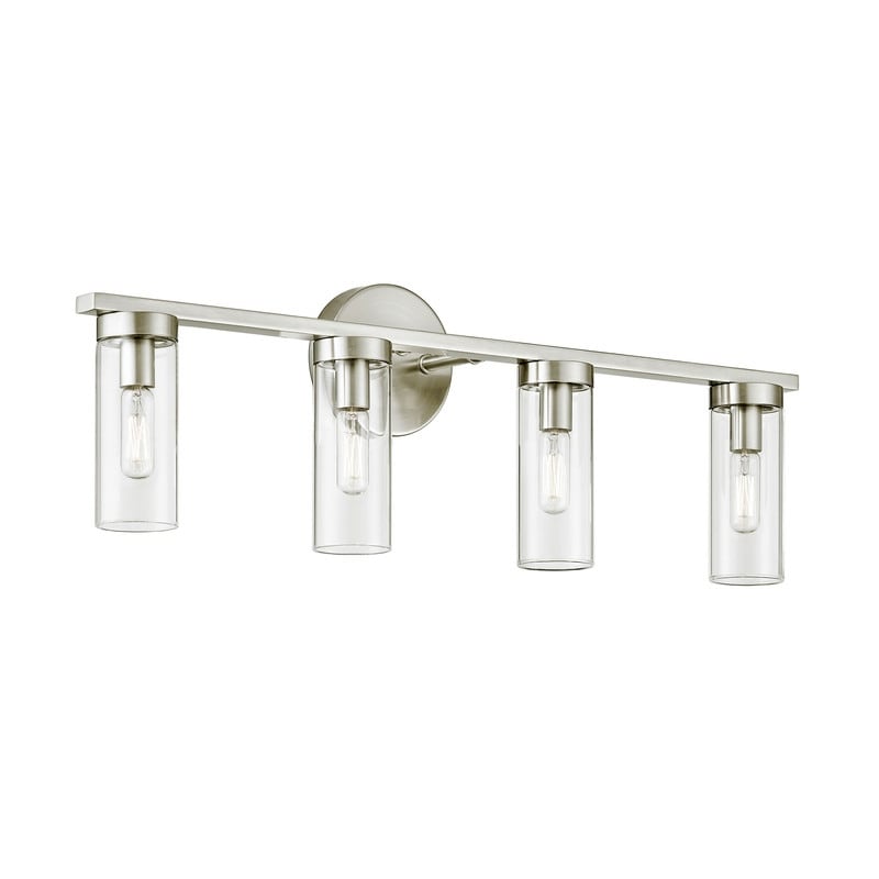 KAWOTI 4-light Modern Dimmable Bathroom Vanity Light with Clear Glass