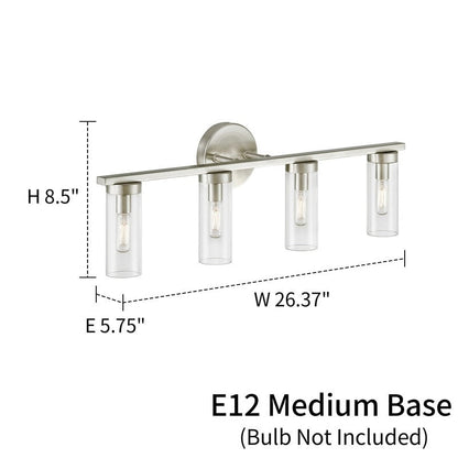 KAWOTI 4-light Modern Dimmable Bathroom Vanity Light with Clear Glass