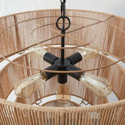 KAWOTI Width 26 5-Light 4-Tiered Bohemian Pendant Light