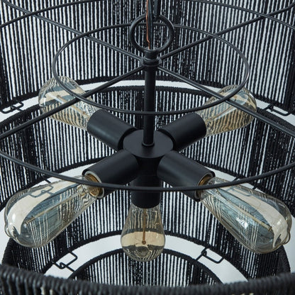 KAWOTI Width 26 5-Light 4-Tiered Bohemian Pendant Light